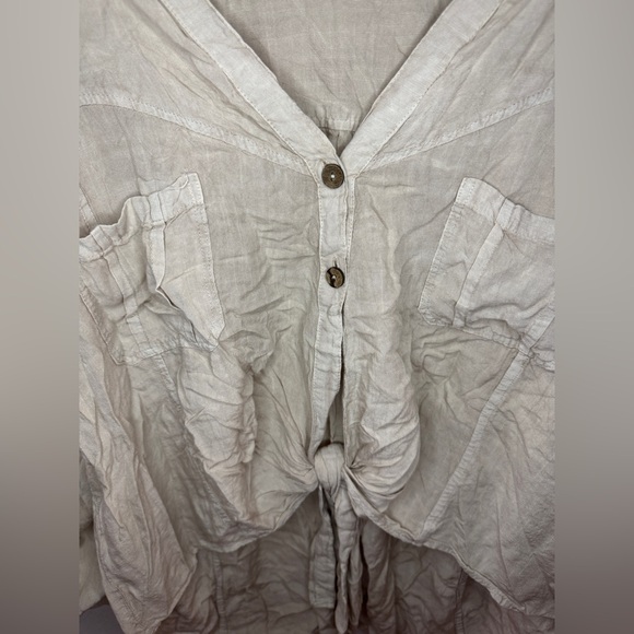 Pre-Owned XL Raya Sun Tan Beige Button Up Collared Shirt - Picture 6 of 7